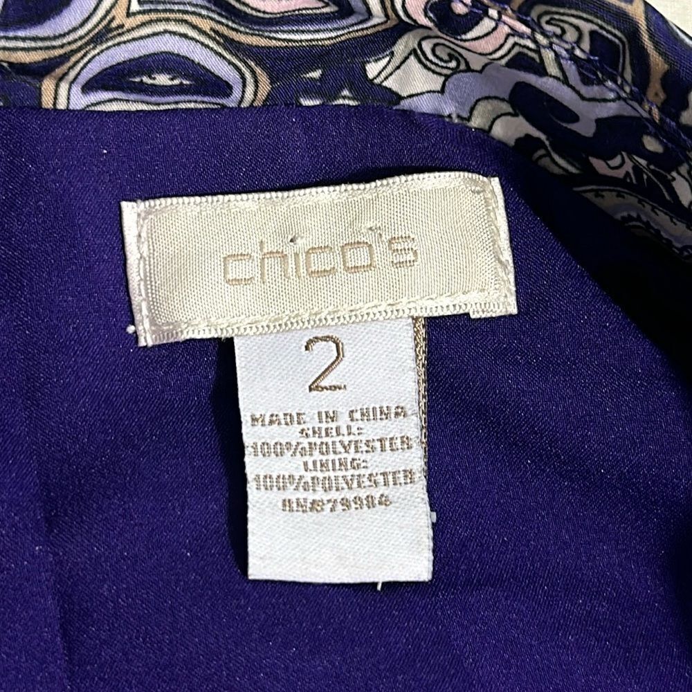 Chico's Purple Paisley Open-Front Blazer Jacket - Picture 14 of 16